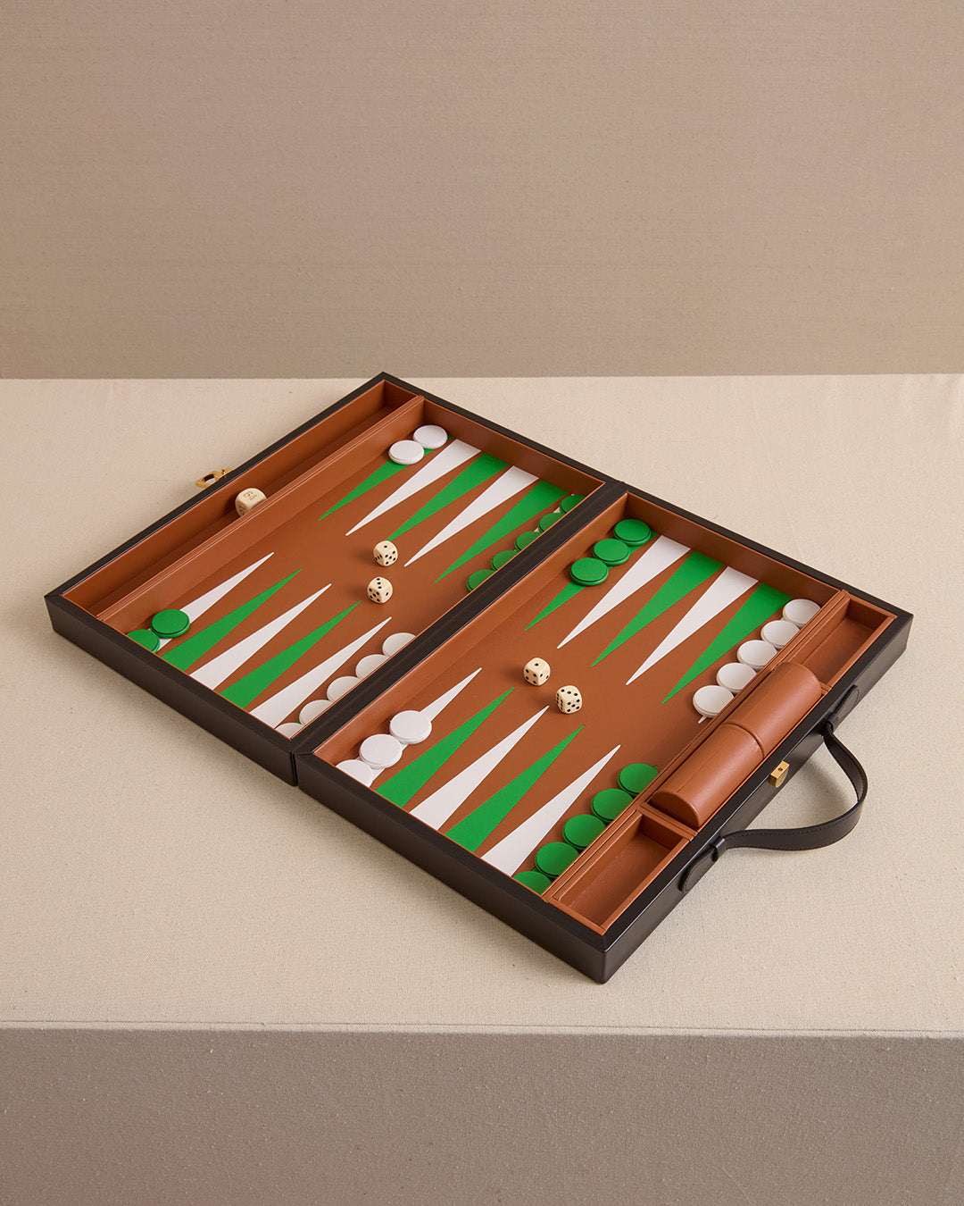 Rear Window Backgammon in Black and Green