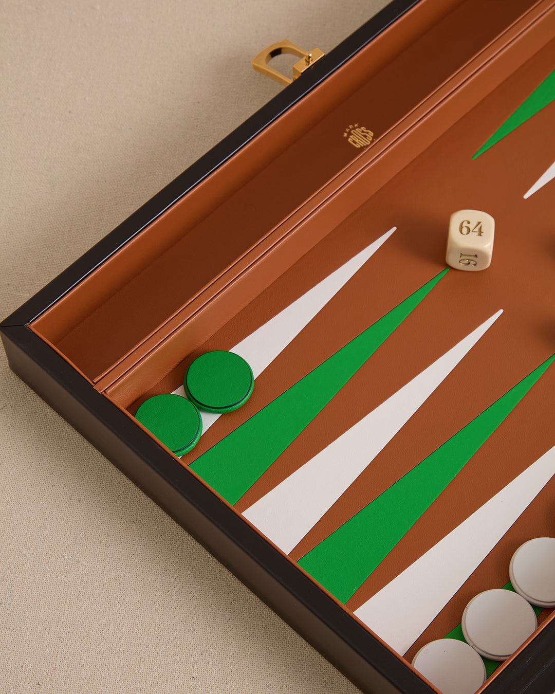 Rear Window Backgammon in Black and Green
