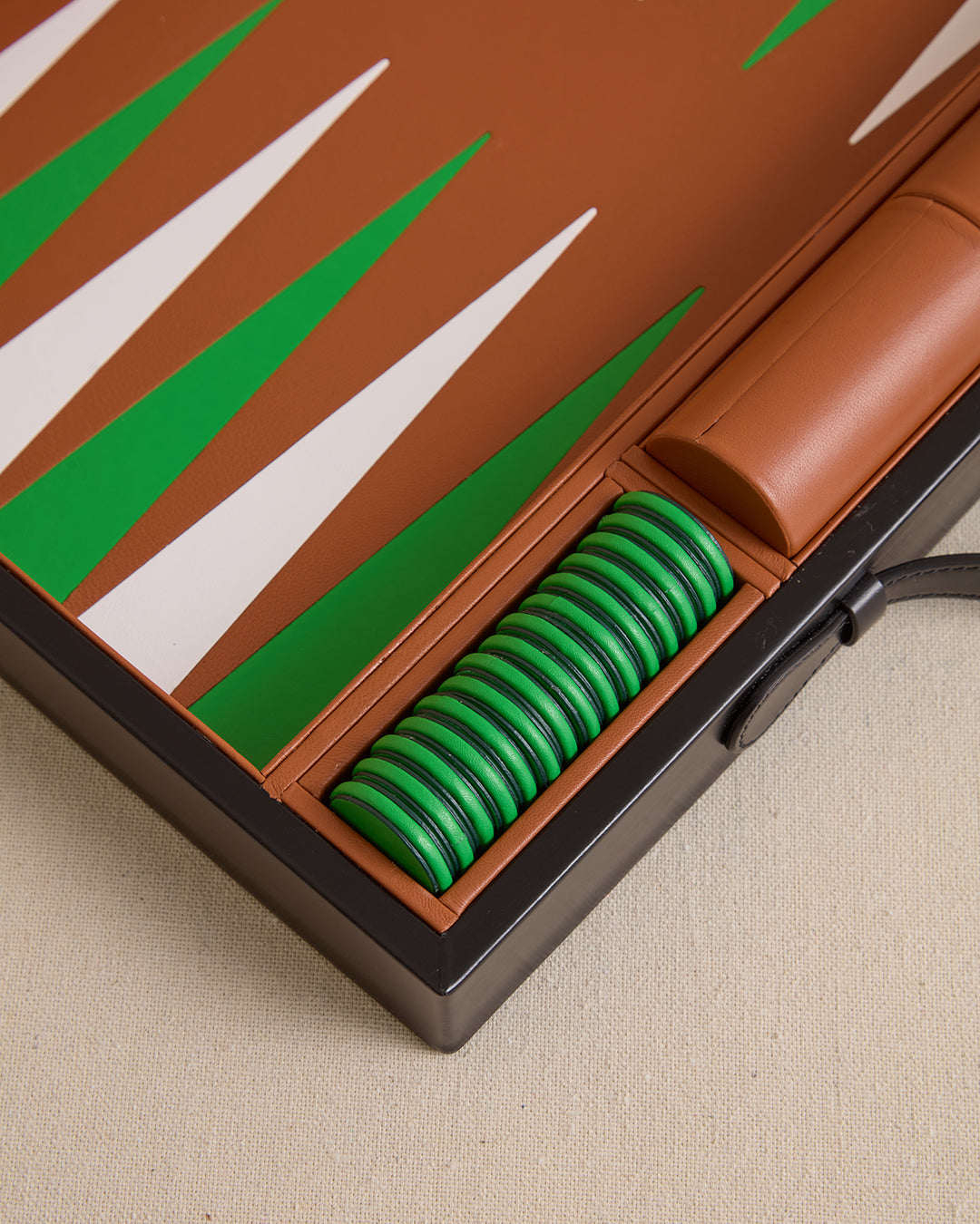 Rear Window Backgammon in Black and Green