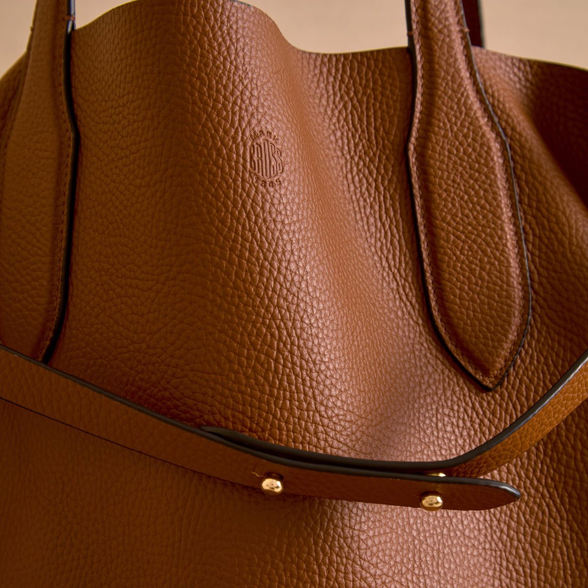 Tumbled grain calfskin
