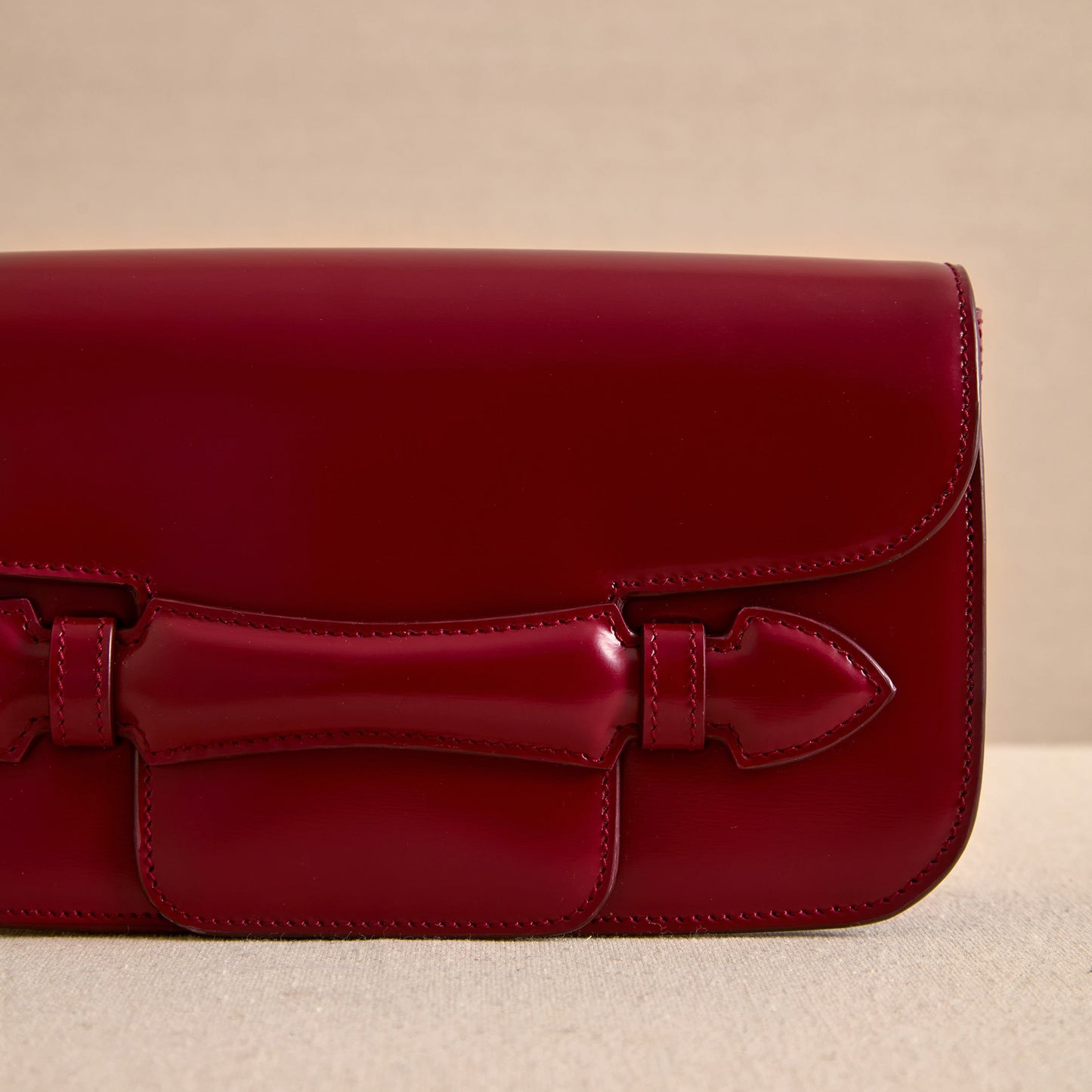 Romy Clutch in Oxblood