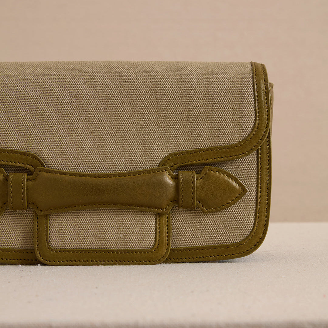 Romy Clutch in Canvas Olive