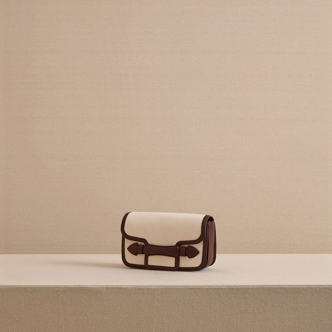 Romy Clutch in Canvas Chocolate