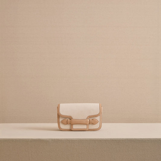 Romy Clutch in Canvas Natural
