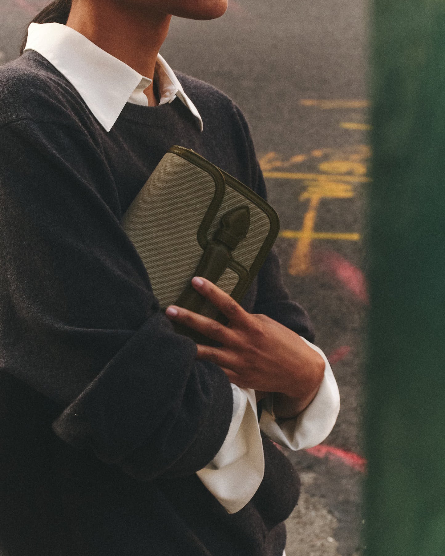 Romy Clutch in Canvas Olive