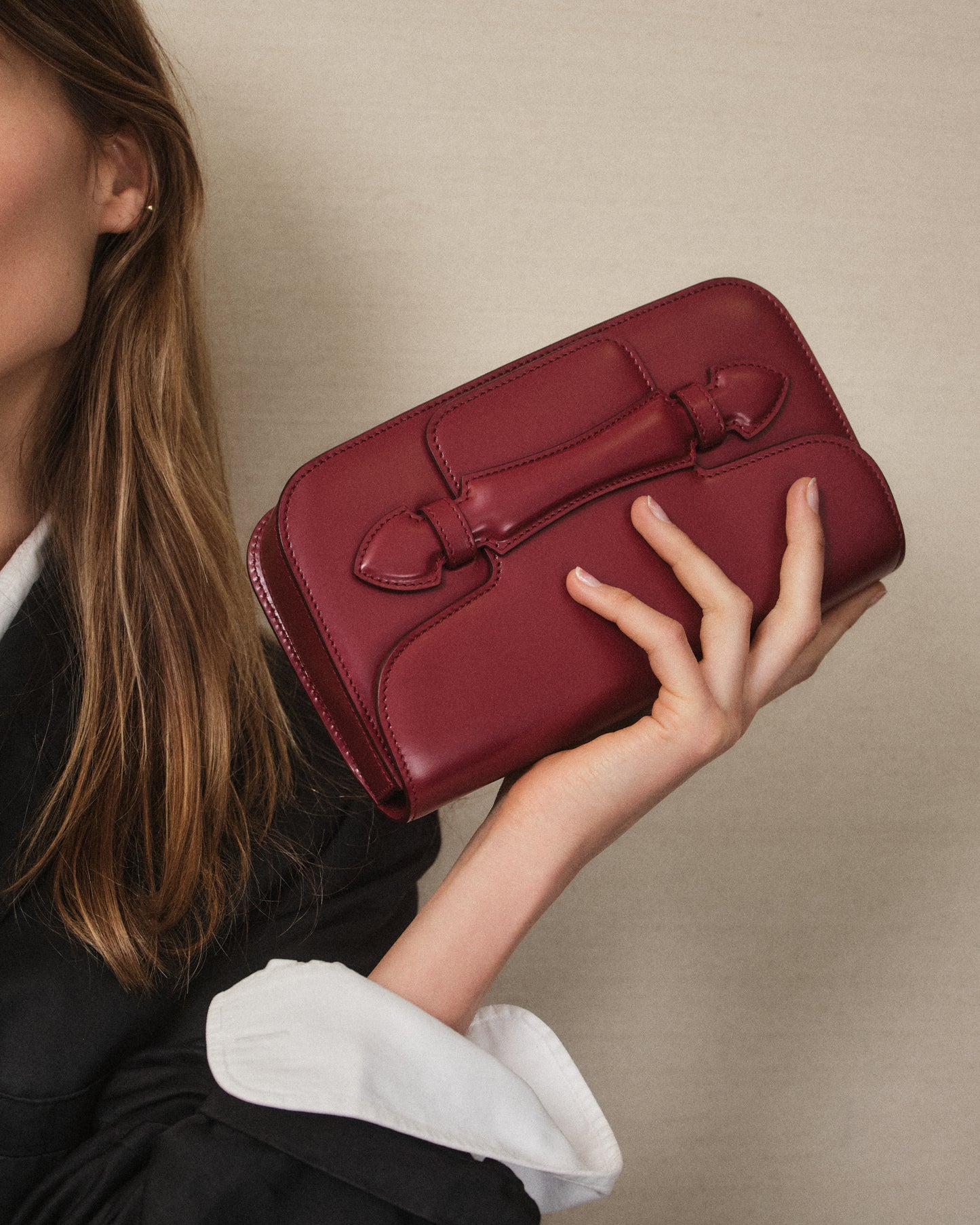 Romy Clutch in Oxblood