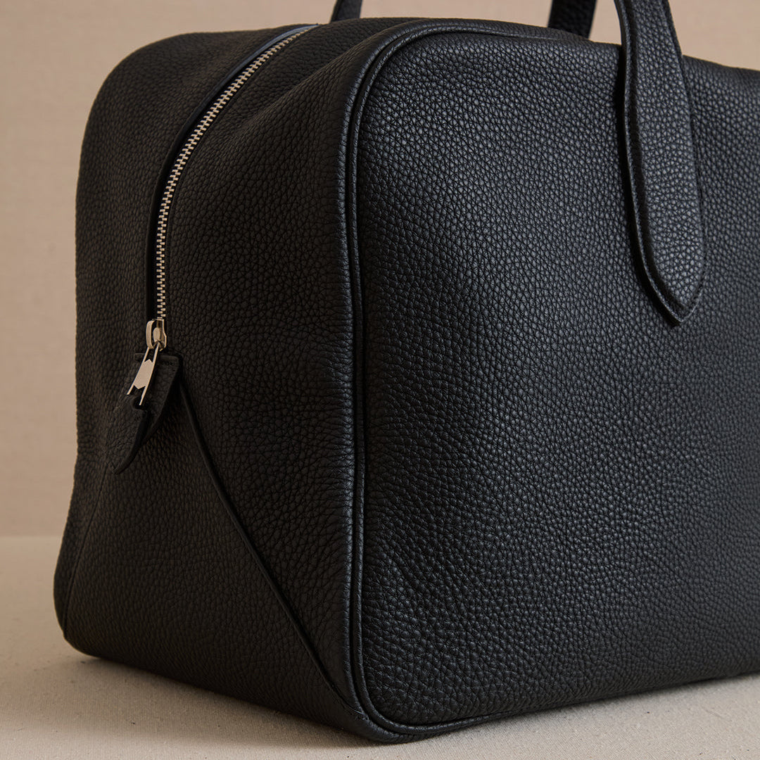 Tumbled grain calfskin
