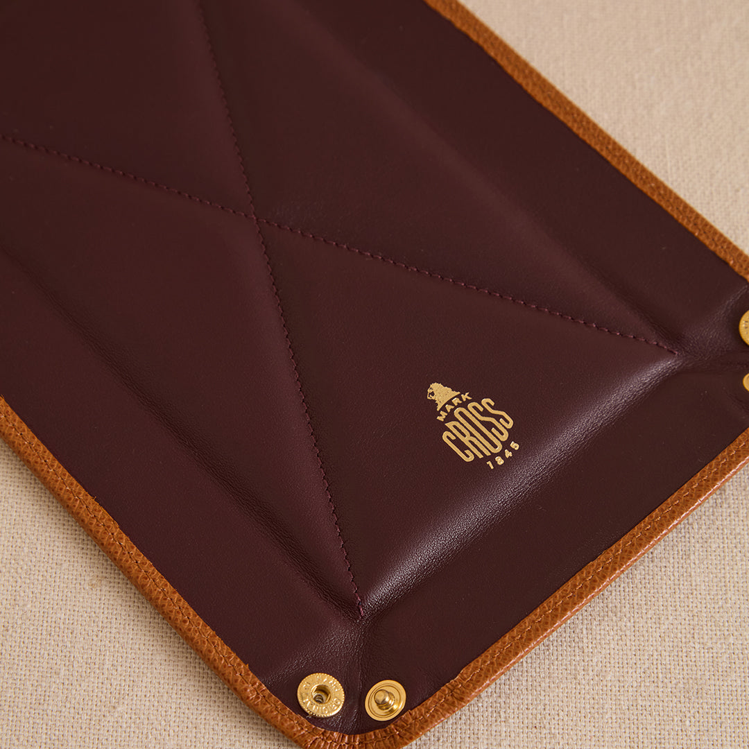 Valet Tray 23 in Luggage and Oxblood