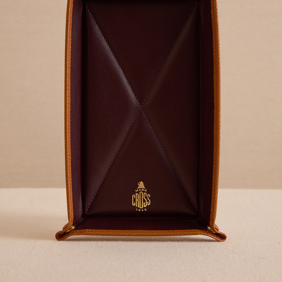 Valet Tray 23 in Luggage and Oxblood
