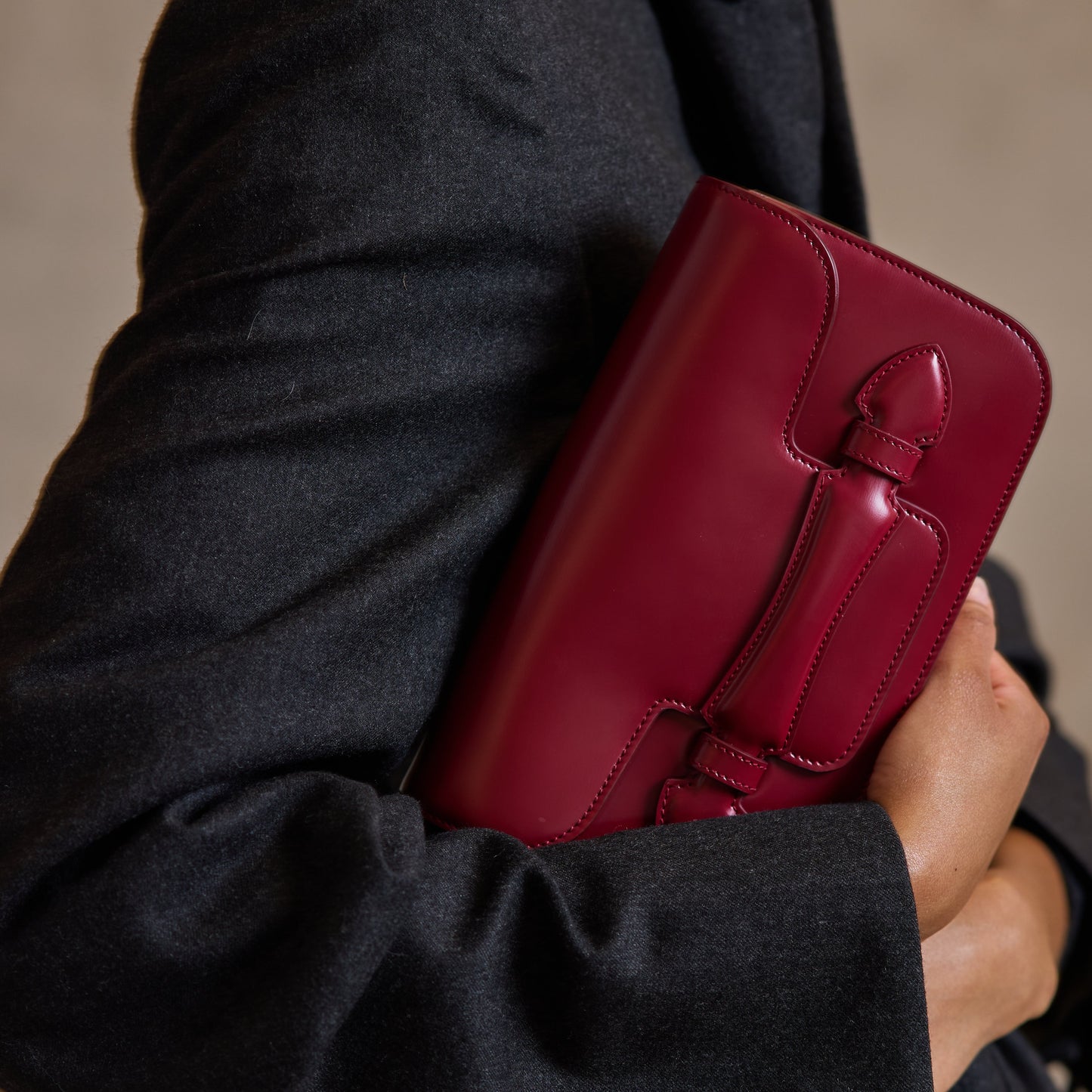 Romy Clutch in Oxblood